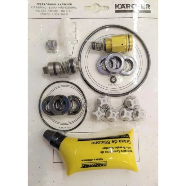 Kit Reparo Da Bomba + Stop Total + By-pass Karcher HD 585 / HD 555 / HD 600 / HD 6/11
